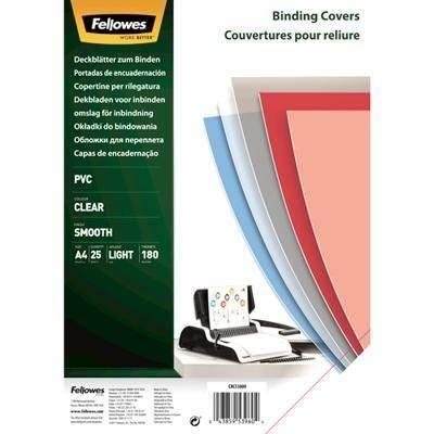 Tapa Plastico Fellowes Transparente P/25 A4 0.18 Cristal 5380001