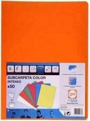 Subcarpetas Gio A4 Naranja 250gr. Paquete de 50. 40486