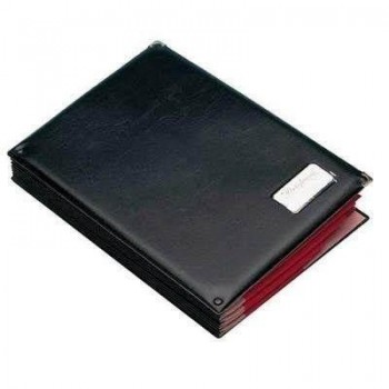 Portafirmas fuelle Grafoplas PVC 12 departamentos folio negro