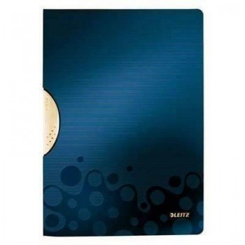Carpeta con pinza Leitz Wow 30h A4 azul metalizado