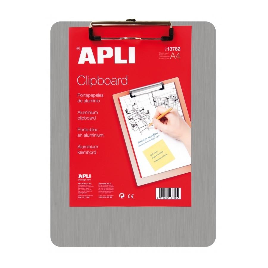 Carpeta pinza Apli 13782 A4 aluminio