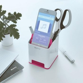 Cubilete Leitz WOW DUAL, fucsia/blanco 53631023