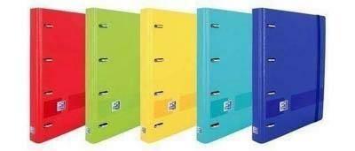 Carpebloc Oxford 400146174 A4 4 anillas 35mm 100H 90G cuadros 5x5 Live&Go colores vivos