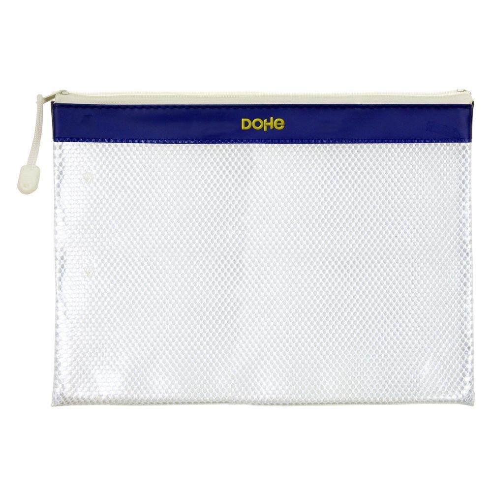 Bolsa cremallera Dohe PVC apaisado A4 azul 91217