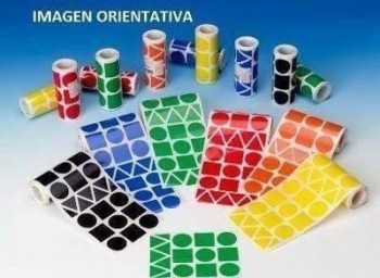 Gomets geométricos Ineta cuadrados en rollo