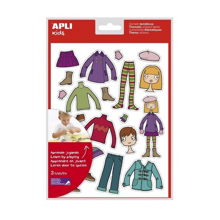 Gomets temáticos Apli 11438 armario removibles 3 hojas 63 unidades