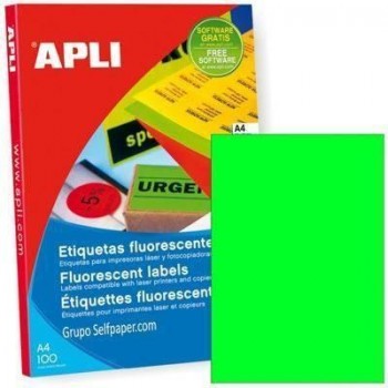 Etiqueta Apli 11750 210*297 fluor verde
