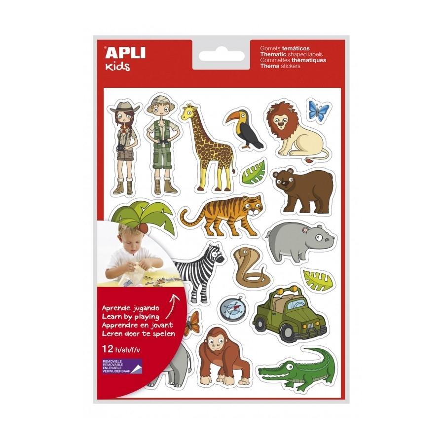 Gomets temáticos Apli 11445 selva removible 12 hojas 252 unidades