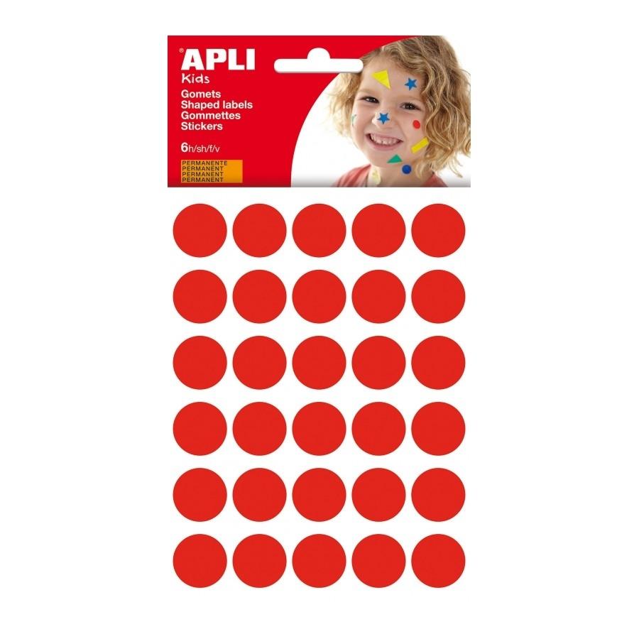 Gomets Apli 13225 circulo rojo grande 20mm 6 hojas 180 unidades