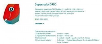 DISPENSADOR TICKET METO D900 3950 90D0
