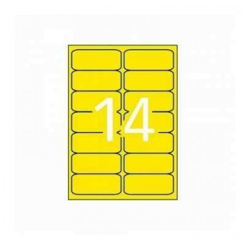 Etiqueta Apli 15076 amarillo fluor 99,1x38,1 20 hojas
