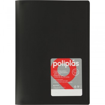 Carpeta 40 fundas Grafoplas tapas flexibles 60 micras negro 01340010