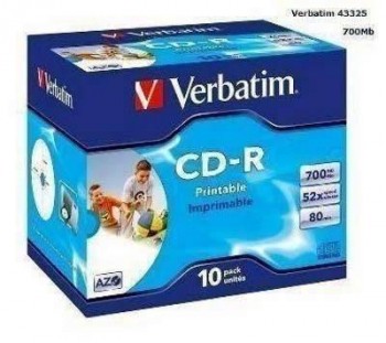 CD-ROM VERBA C/10 700MB 43325 IMPRIMIBLE CANON 0.80