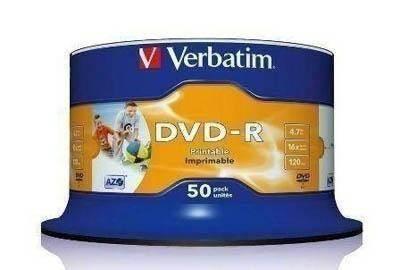 DVD Verbatim -R tarta de 50 imprimible 43548 Canon 10,50