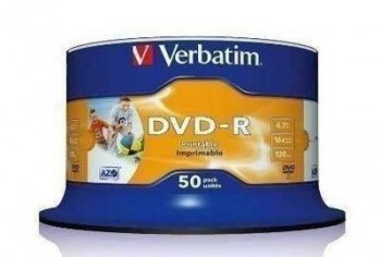 DVD Verbatim -R tarta de 50 imprimible 43548 Canon 10,50