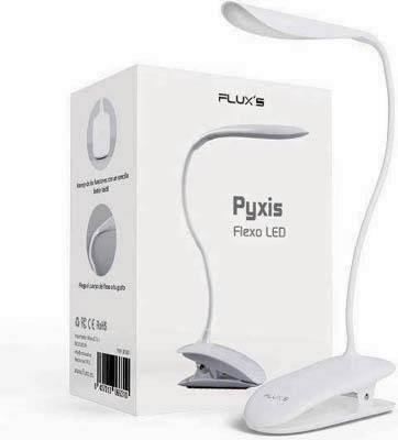 Lampara escritorio LED flexible tactil con pinza, 3 niveles de brillo, USB, BATERIA, 181 Fluxs