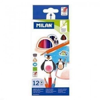 Lapiz Milan caja de 12 colores 722312 triangulares 231