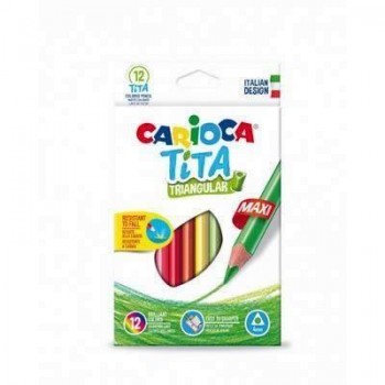 Lapiz tita maxi triangular Carioca caja 12 colores surtidos 42791