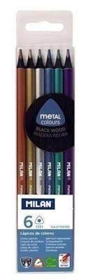 Lapices Milan metal blister de 6 surtido 07102306