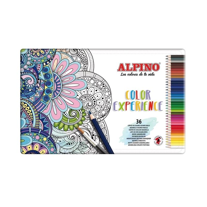 Lapices Alpino AL000242 caja metálica de 36 color experience