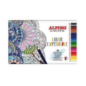 Lapices Alpino AL000242 caja metálica de 36 color experience