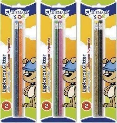 Lapiz Bismark purpurina con goma blister 2 unidades 325012