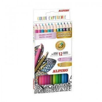 Estuche 12 lápices de colores premium colores pastel y metálicos AL000246 color experience