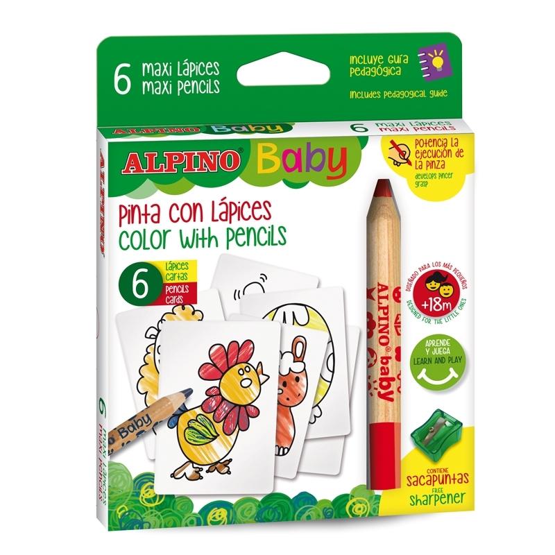 Lapices Alpino Baby AL002006 C/6 mis primeros lapices la granja