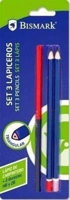 Lapiz + lapiz bicolor Bismark blister 3 unidades HB/2B 325510