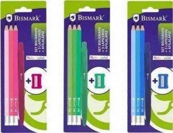Lapiz neon pastel 3 unidades Bismark + afilalapiz + boligrafo 328253