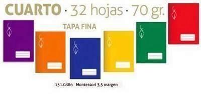 Libreta grapada Escolofi 131088600 cuarto 32/70 Montesori pauta 3,5