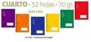 Libreta grapada Escolofi 1310965 cuarto 32/70 cuadros 4X4