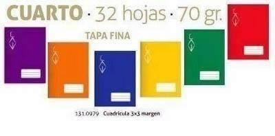 Libreta grapada Escolofi 1310979 cuarto 32/70 cuadros 3X3