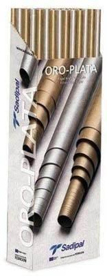 Expositor de papel kraft Sadipal Oro y plata 1x3 metros 11204 35 rollos en oro y 15 rollos en plata
