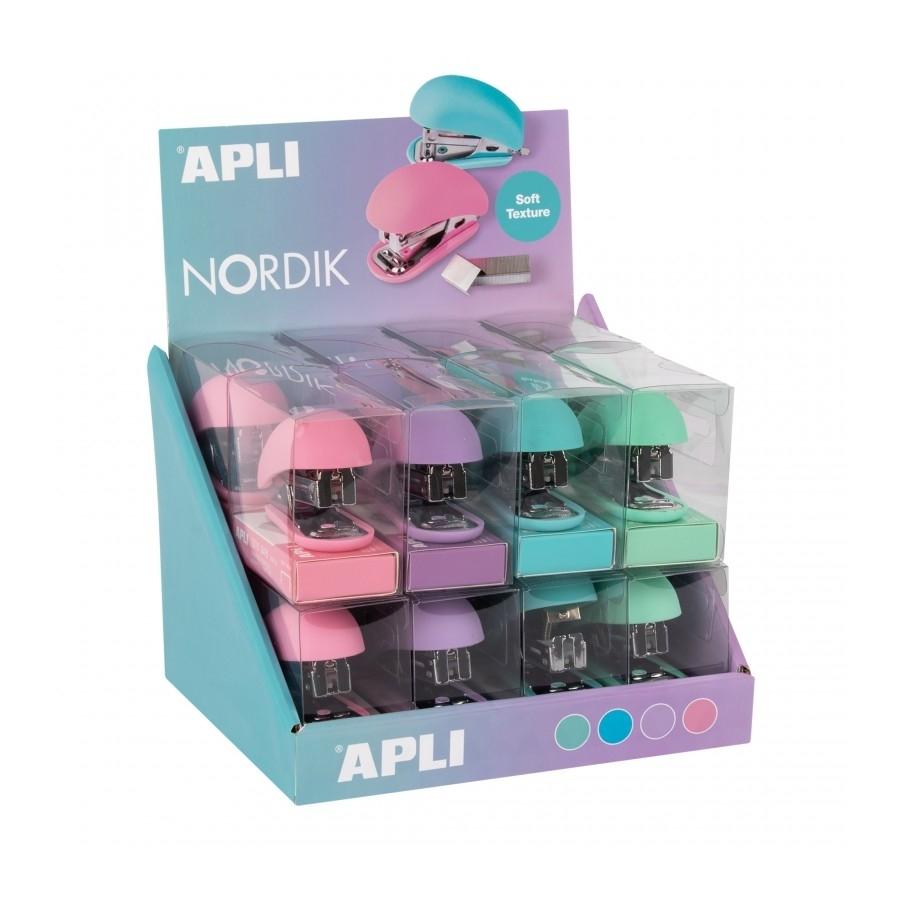 Expositor Apli 17618 grapadora Nordik surtido 16 unidades