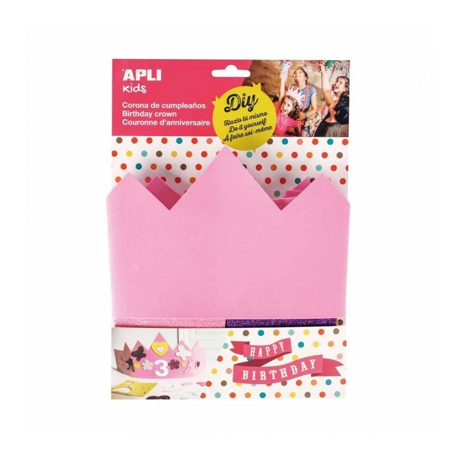 Corona cumpleaños Apli 14479 goma eva rosa