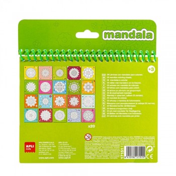 Block Apli 17151 colorear mandalas 20 hojas