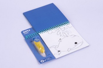 Block Apli 17148 colorear marino pincel de agua 6 hojas