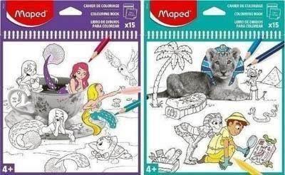 Libro colorear Maped 831212 20x20 15 hojas surtido