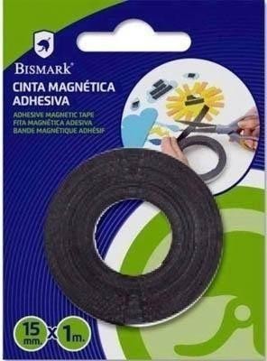 Banda magnetica adhesiva 15mm*1m Bismark rollo 328313