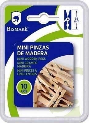 Pinzas madera 35mm Bismar blister 10 unidades 328553