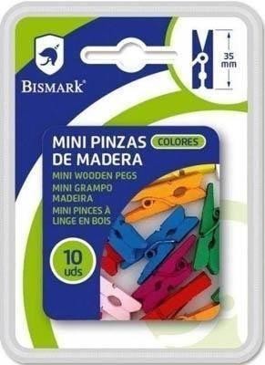 Pinzas mader color 35mm Bismark blister 10 unidades 328555