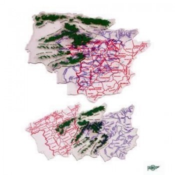 Mapa España B/3 plantilla pequeña 250