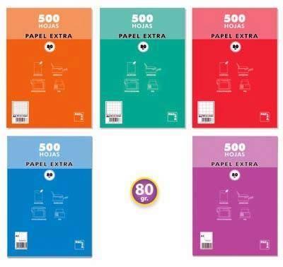 Papel A4 Pacsa 80G cuadros 4X4 500H. 22080