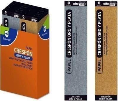 Papel crespon Bismark oro-plata 50*250mm 317357