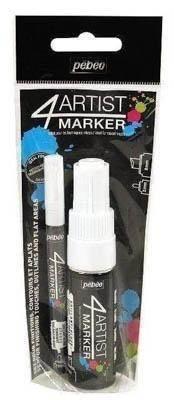 Rotulador Pebeo 4artist blister de 2 2mm. y 8mm blanco 580894