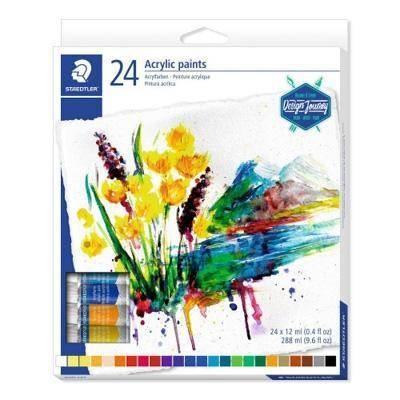 Tempera acrilica Staedtler Caja 24 unidades surtida 12 mililitros 8500C24