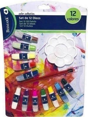 Pintura oleo Bismark + pincel 12 unidades 328877