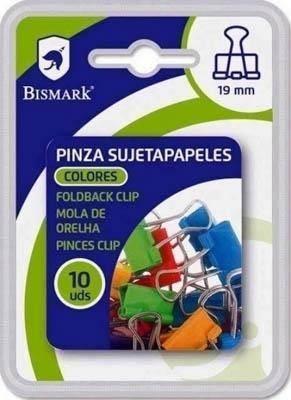Pinza abatible 19mm colores Bismark 328063 blister 10 unidades