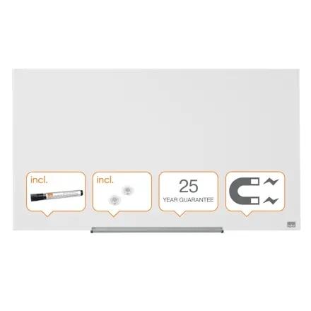 Pizarra de Cristal Blanca 993x559 mm   Nobo Diamond Glass 1905176